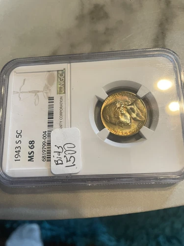 1943 s NGC Ms 68 Jefferson Nickel Check Bid On This Beauty Free Shipping