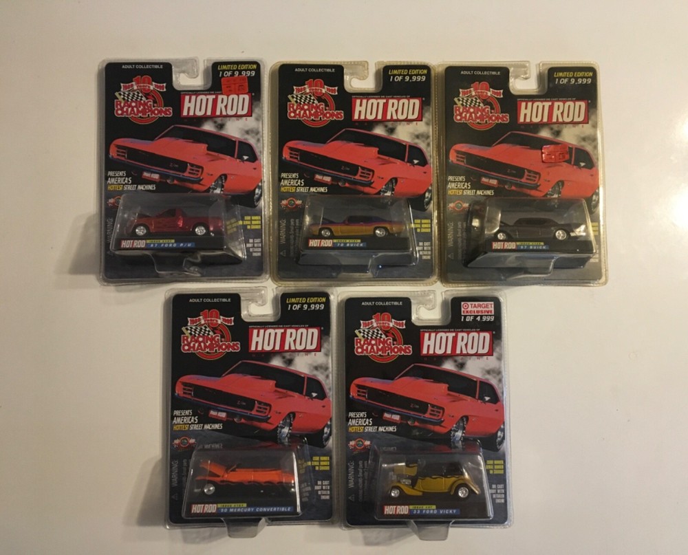 Racing Champions Hot Rod Die-cast Collectible Cars Set of 5 NIB