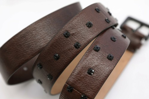 NWT$1095 Brunello Cucinelli 100%Leather Belt W/Dazzling Swarovski CrystalsM A191 - Picture 3 of 8