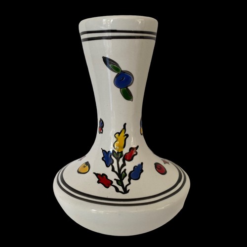 VTG Small Brightly Color Floral Bud Vase Signed Manousakis-Keramik Rodos Greece - Picture 3 of 9