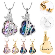 Butterfly Urn Necklaces for Women Girls Birthstone Cremation Jewelry Urn Pendant