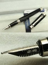 Penna stilografica Montegrappa "NEROUNO", nuova con scatola: oro bianco 18 k / B nero prezzo al pubblico consigliato 715 $