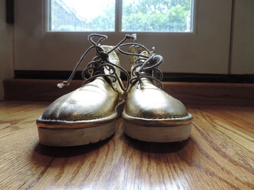 Marsell Gold Sneakers Women's Size 36 Italian Leather Made Shoes - Picture 4 of 10