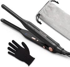 Wavytalk 3/10" Small Flat Iron, Pencil Flat Iron for Short Hair, Pixie Cut and B