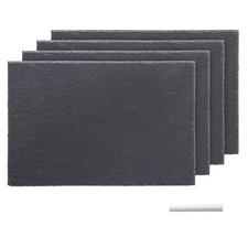 Set 4x Tovagliette Sottopiatti in Ardesia Piatti grandi rettangolari 30x20cm