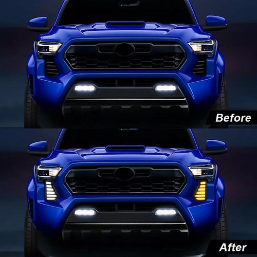 Front Fog Light Side Grille Daytime Running Lamp DRL For Toyota Tacoma 2024-25 - Foto 8 di 21
