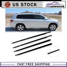For 2008-2010 Toyota Highlander Weatherstrip Window Moulding Trim Seal Belt 4pc