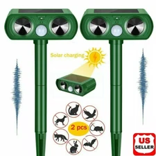 4PACK Animal Repeller Ultrasonic Solar Power Outdoor Pest Cat Mice Deer Sensor