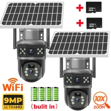 9MP HD Solar Battery Powered Wireless WiFi Outdoor Pan/Tilt Home Security Camera