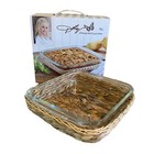 New Dolly Parton Glass Square Baker Pan Dish Wicker Basket 1.9QT