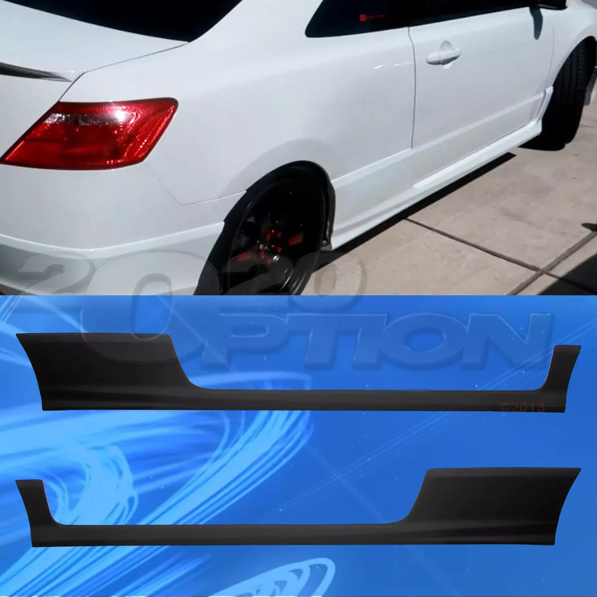HFP STYLE PU POLYURETHANE SIDE SKIRTS BODY KIT FOR 06 08 HONDA