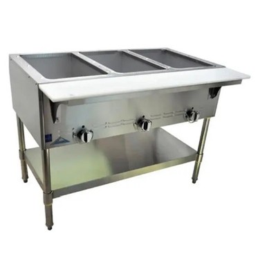 Comstock Castle 44'' Liquid Propane 3 Well Hot Food Dry Well Steam Table