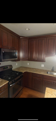 kitchen cabinets used - good condition, slightly used. brown cabinets