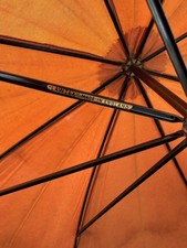 Vintage Lawtex Orange Parasol With Tassel Marble Look Plastic Handle DAMAGED