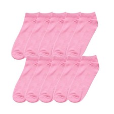 Allegra K Athletic Low Cut Ankle Socks-Stretch Cuffs Soft 10 Pairs X-Small Pink