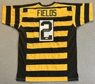 Justin Fields Signed Custom Black Yellow Football Jersey Beckett