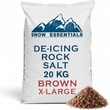 Brown & White Rock Salt 20Kg Bag De-Icing Grit for Snow Ice Paths Driveways
