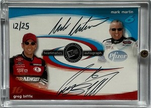 2004 Press Pass Eclipse Mark Martin / Greg Biffle Autographs 12/25