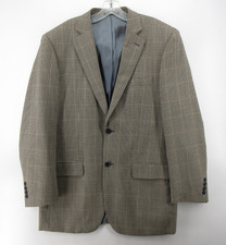 Pendleton Sport Coat Men 42 Brown Blazer Wool Windowpane Houndstooth Preppy