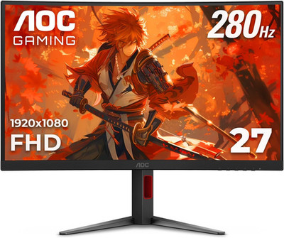 27'' Curved Gaming Monitor, FHD 1080P, 280Hz (DP) 240Hz (HDMI), 0.3Ms MPRT, VA Pa