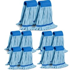 10-Pack Large Microfiber Tube Mop Refill Heads 400 GSM Blue