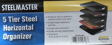STEELMASTER Horizontal 5 Slot Steel Desk Organizer/Sorter Black Made in USA