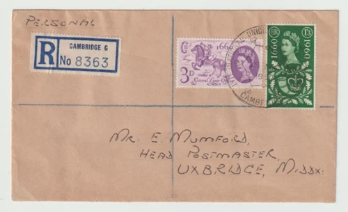 15/8/1960 UK GB Cover - International Union of Crystallography - Cambridge P/M