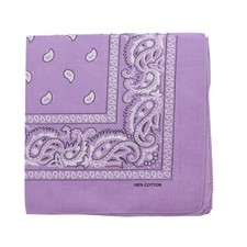 22 Inch Cotton Paisley Bandana - Lavender