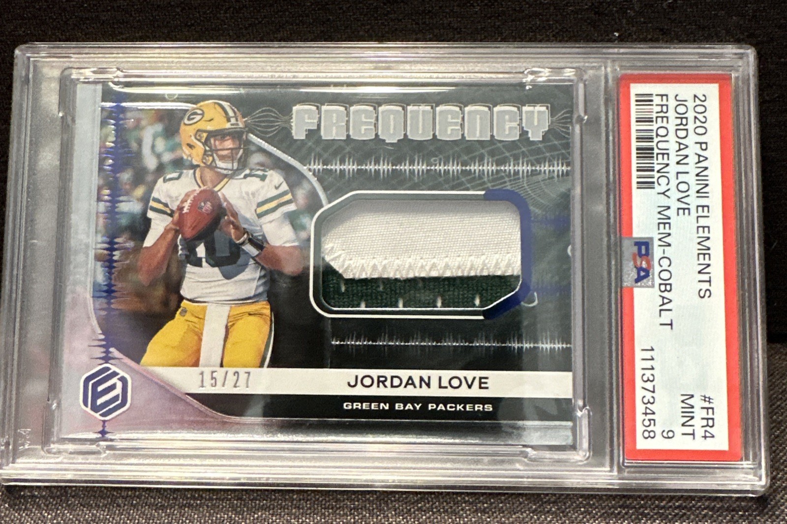 Jordan Love Panini Elements Frequency Memorabilia #FR4 Cobalt