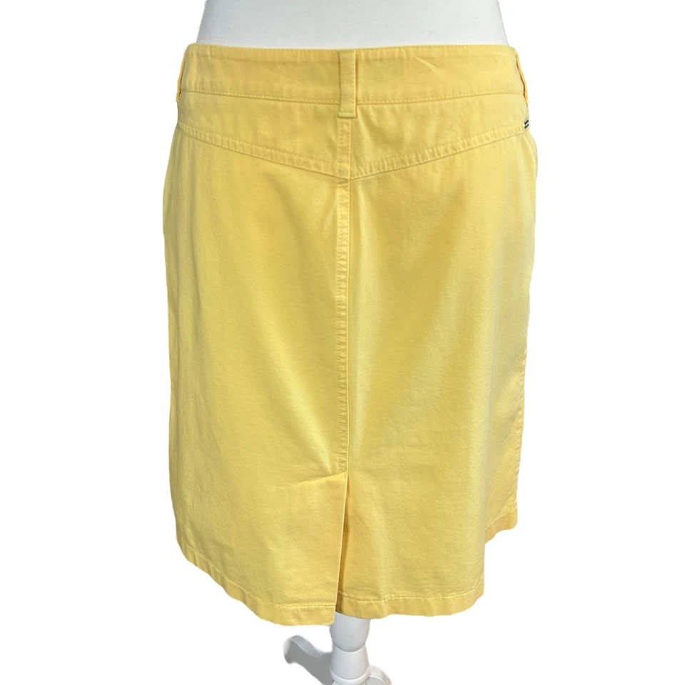 Adrienne Vittadini Classico Skirt Sze 12 Yellow A Line Casual Back Slit Colorful - Imagem 2 de 4