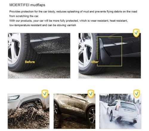 4 pezzi parafanghi per Hyundai Sonata 2011 - 2014 paraspruzzi anteriori e posteriori - Foto 5 di 8