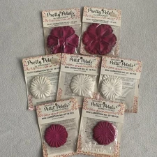Vintage Pretty Petals Flower Crafting Carnation Silky Mini White Pink 5 Packs