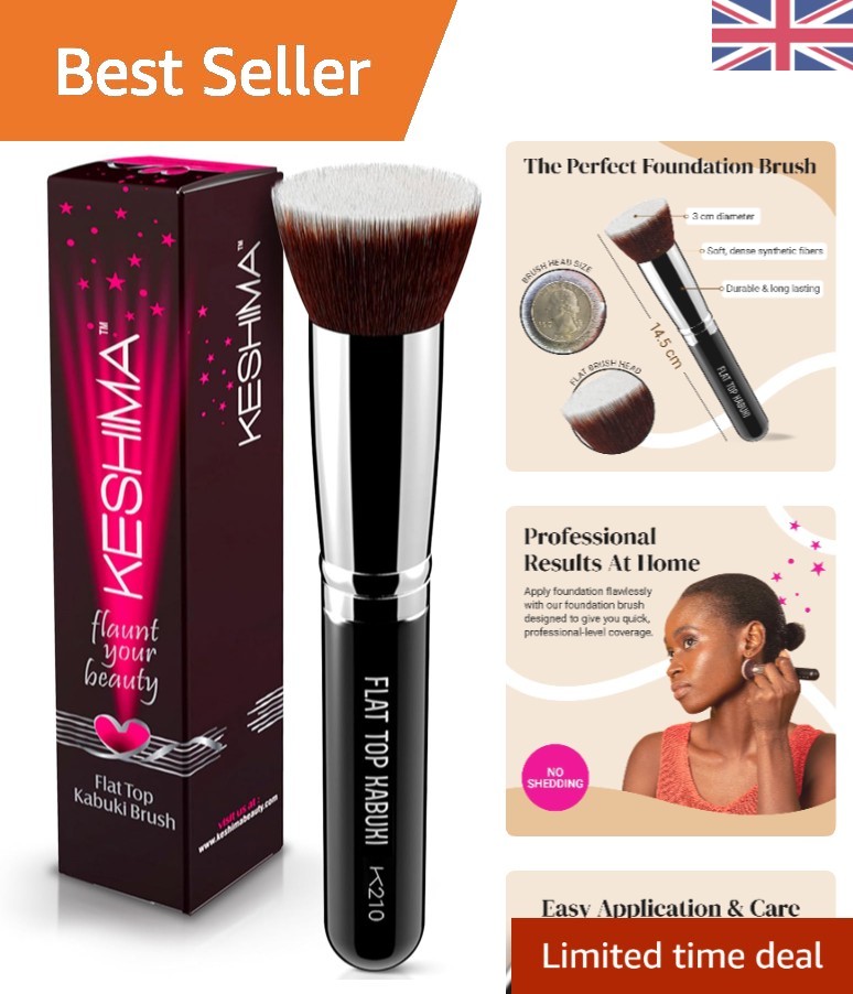 Cruelty-Free Kabuki Brush: Super Dense Foundation Brush for Seamless Look