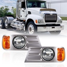 Hpdmauto Headlight Assembly Mack CV Left Driver Side Grey New DOT SAE Approved