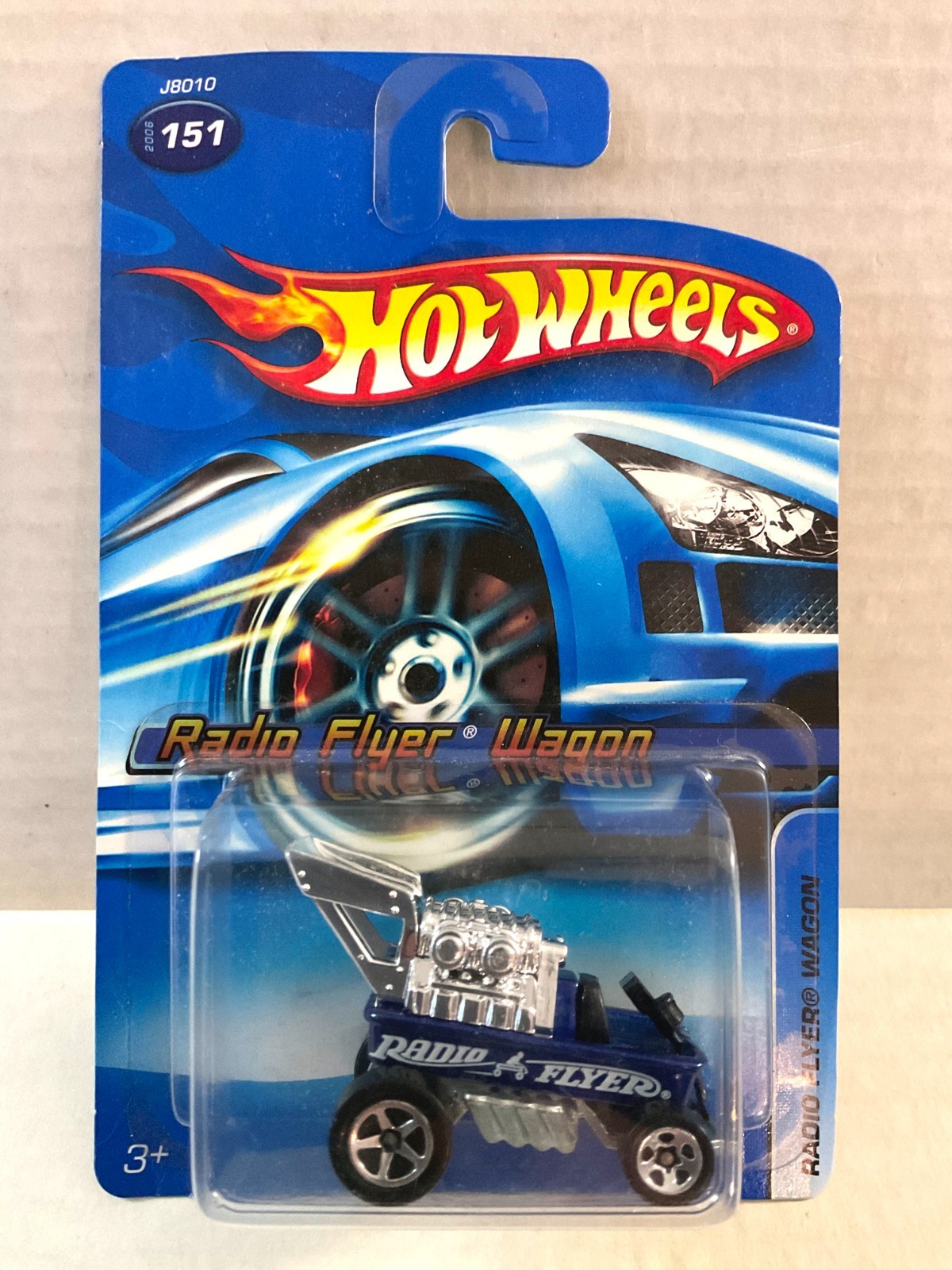 Hot Wheels RADIO FLYER WAGON - 2006 #151 Blue, 5-Spoke Wheels, METAL Base