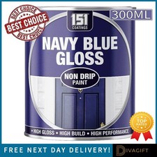 151 NAVY BLUE HIGH GLOSS NON-DRIP PAINT 300ML FAST DRYING INDOOR OUTDOOR NEW