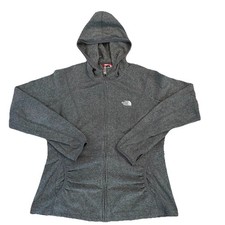 The North Face Hoodie Women s Medium Gray Sweatshirt Logo Full Zip Hike Camp