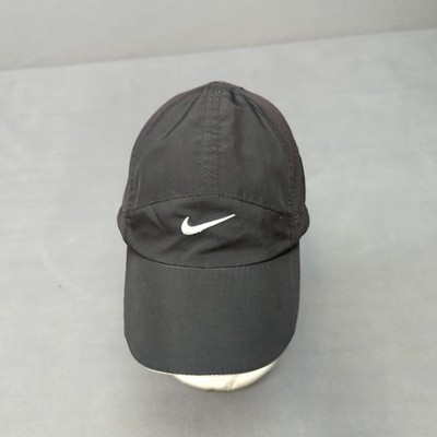 Nike Featherlight Hat Cap Strapback Black 7 Panel Running Golf Tennis Tailwind 