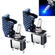 mxuteuk 2pcs 12V 20A Blue LED Light Heavy Duty Rocker Toggle Switch with Carb...