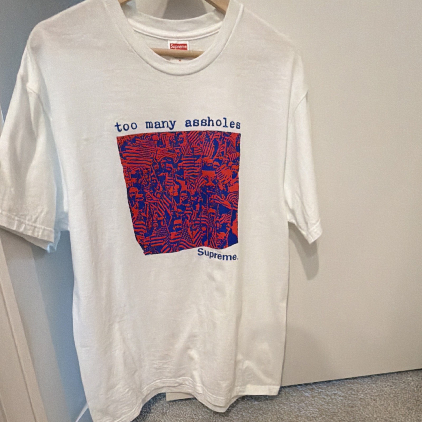Supreme Too Many A**holes Tee SS22 White Size Medium *Repaired* Great Condition