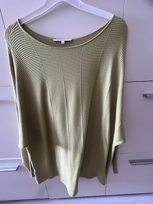 TOM TAILOR DENIM Pullover Stretch Strick Langarm in Apflgrün Gr. L