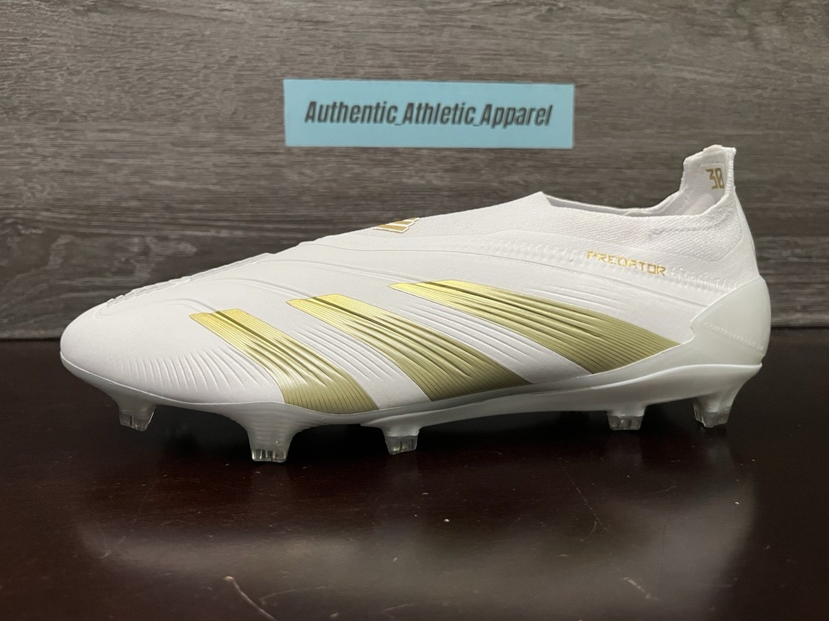 adidas Predator Elite Laceless FG White Gold Soccer Cleats Men's
