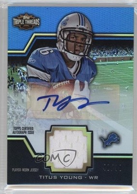 2011 Topps Triple Threads Unity Relics 48/90 Titus Young Rookie Auto RC 6n5