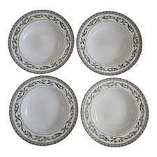 Studio Nova Windsor Lane Rimmed Soup Salad Bowls Set of 4 NO Chips or Crazing 9"