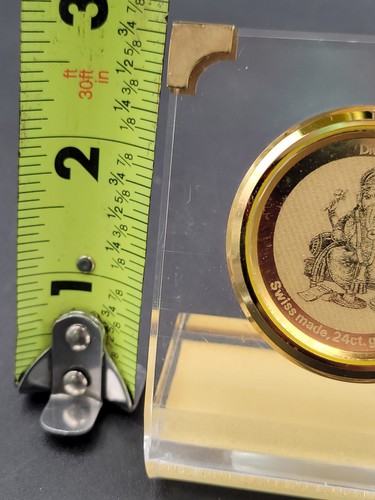 Vintage Diviniti Swiss made 24k Goldplated Coin Acrylic Frame Islamic - Picture 8 of 9