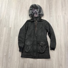 Barbour Brenin Parka Jacket Womens 8 Black Ho...