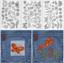 79Pcs Water Soluble Embroidery Paper, Rainbow Stick and Stitch Embroidery Paper