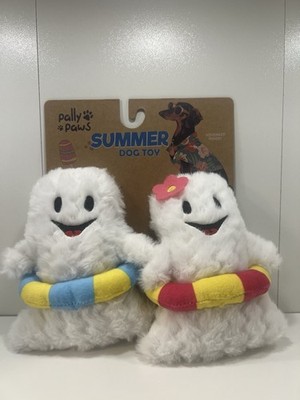 Ghost Floaty Plush Dog Toy Summerween Spooky Summer Pally Paws Squeaker Duo