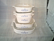 5  Vintage Corning Ware Blue Cornflower Casse...