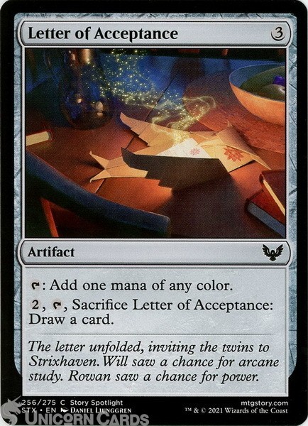 Letter of Acceptance Common Mint MTG Card :: :: Strixhaven Commander Decks 2021